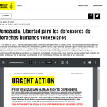 Amnistía Internacional: Venezuela: Libertad para los defensores de derechos humanos venezolanos