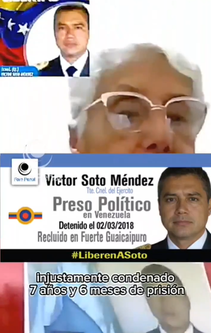 Madre del preso político Víctor Soto Méndez, teniente coronel del ejército, pide su libertad