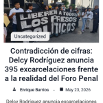 Contradicción de cifras: Delcy Rodríguez anuncia 395 excarcelaciones frente a la realidad del Foro Penal