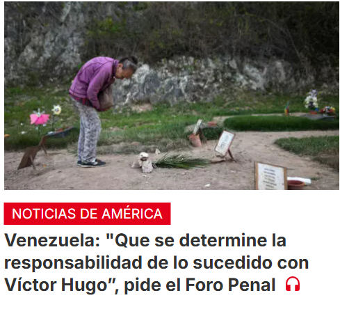 Venezuela: Foro Penal Demands Accountability for Víctor Hugo's Death